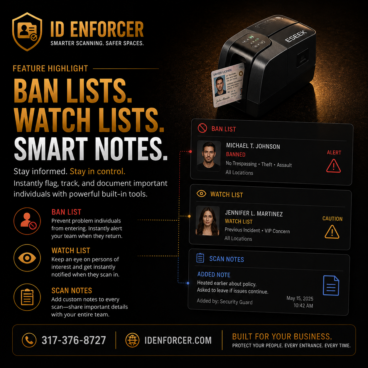 Watch list and ban list management